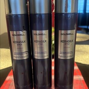 Plum-Colored Hair Spray Canister with Silver Accents